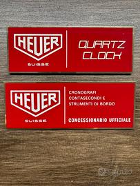 Raro Set 2 Targhe Heuer Vintage