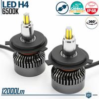 Kit Lampade LED H4 per LENTICOLARE 360° 12000 Lume