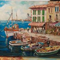 Vari oli su tela  anni 70 paesaggi marine