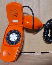 Vintage telefono a disco Grillo arancione Sip 