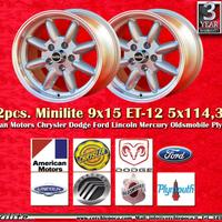 2 pz cerchi Ford Minilite 9x15 ET-12 5x114.3