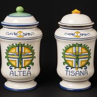 🏺 Coppia Vasi da Farmacia in Ceramica – Decorati