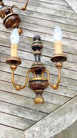 Sei Applique in legno quercia vintage anni 70/80 