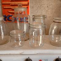 Set vasi vetro vintage varie forme e capienze