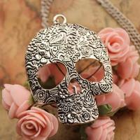Collana Teschio Gotico Fiorato Charm Skull 💀