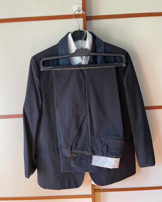 Completo Bambino Paggetto Blu Gessato QDK tg 40