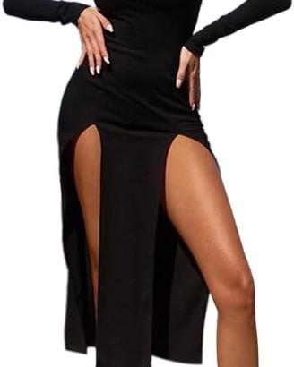 Vestito maniche lunghe spacchi laterali taglia L