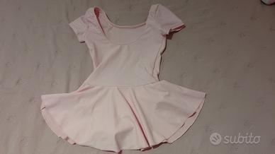 Body rosa danza bambina con gonnellino