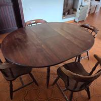 Tavolo tondo allungabile in legno massello