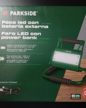 Faretto LED ricaricabile con Powerbank 