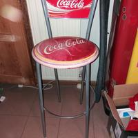 Coca cola sgabello alto in metallo