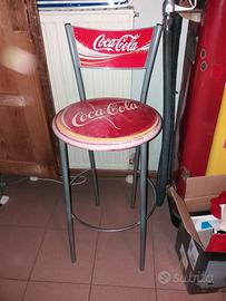 Coca cola sgabello alto in metallo