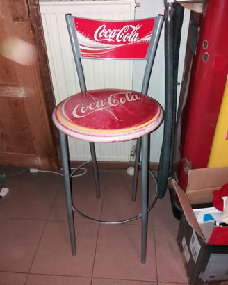 Coca cola sgabello alto in metallo
