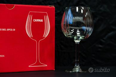 6 calici Campari originali per vino o spritz