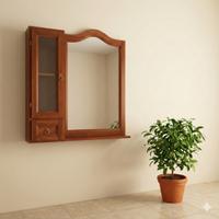 Mobile da Bagno 80 cm con Specchio Ciliegio/Noce