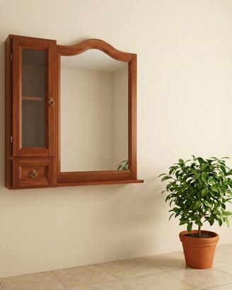 Mobile da Bagno 80 cm con Specchio Ciliegio/Noce