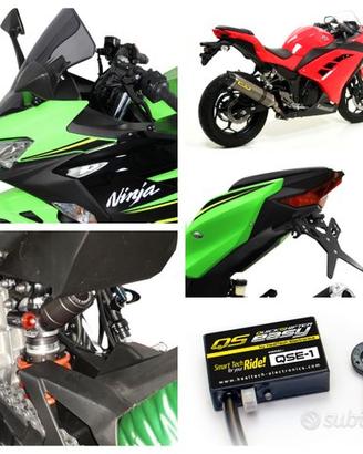 Kawasaki Ninja 400 300 scarico centralina pedane
