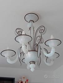 lampadario di murano con 2 applique abbinati
