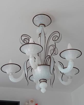 lampadario di murano con 2 applique abbinati