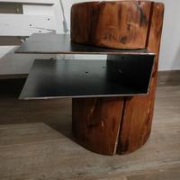 Tavolino artigianale ferro e legno
