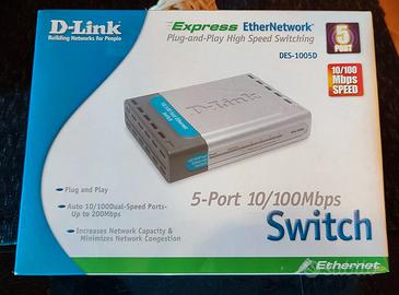 Switch D-link ethernet 5 Porte 10/100 MB DES-1005D
