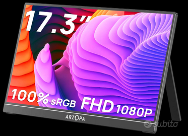 Monitor portatile 17" ArzopaA1M  +Garanzia+custodi
