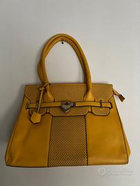 Borsa Primadonna Gialla con Lucchetto a Cuore