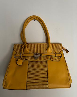 Borsa Primadonna Gialla con Lucchetto a Cuore