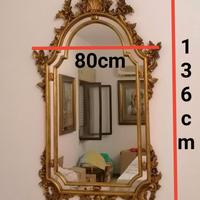 specchiera legno anni 70 color oro vintage 