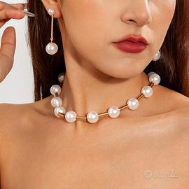 Set Collana Perle Grandi + Orecchini