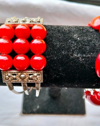 Bracciali rigidi vintage stile Art Déco con perle 