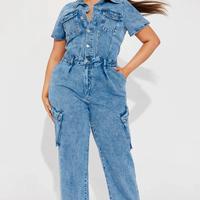 2 tute intere denim jeans Fashion Nova – L, NUOVE