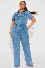 2 tute intere denim jeans Fashion Nova – L, NUOVE