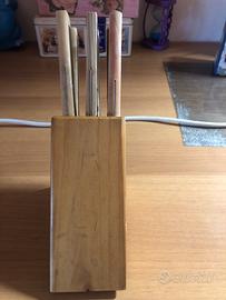 Ceppo per coltelli seghettati  vintage Stanless