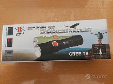 Potente mini torcia led tattica ricaricabile usb p