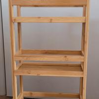 carrello salvaspazio in bambù naturale Deghi