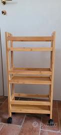 carrello salvaspazio in bambù naturale Deghi