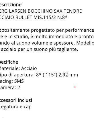 becco sax tenore Berg Larsen