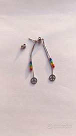 Orecchini argento arcobaleno pace