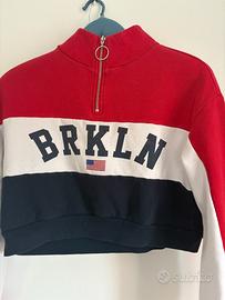 Felpa mezza zip senza cappuccio