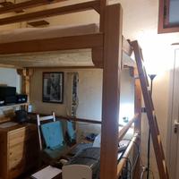 Letto a soppalco in legno una piazza e mezza