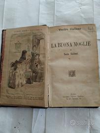 Libro Goldoni 1890 con illustrazioni, 2 opere 