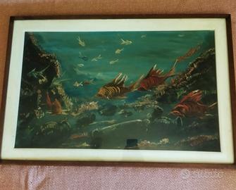 Quadro fondale marino pittura a olio