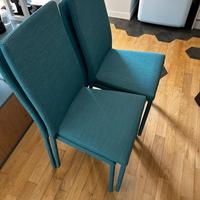 4 sedie turchesi in stoffa