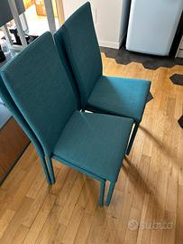4 sedie turchesi in stoffa