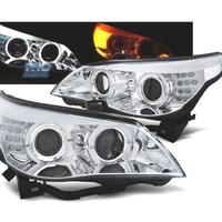 FARI BMW E60 03-07 ANGEL EYES CCFL FONDO CROMATO
