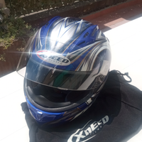 Casco Xpeed tg L Blu/Oro + Stivali Tg.45