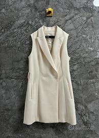 Abito Simil Blazer Smanicato Gilet Crema Zara