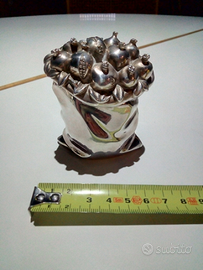 Scultura sacco frutta melograni argento argenteria
