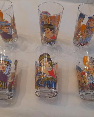 Set 6 bicchieri vintage anni 70/80